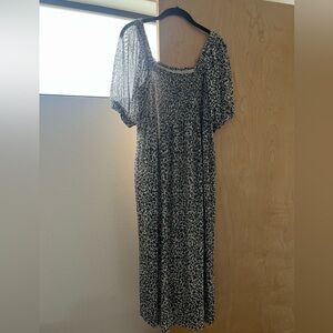 Baum Und Pferdgarten Blue and White Floral Puff Sleeve Dress